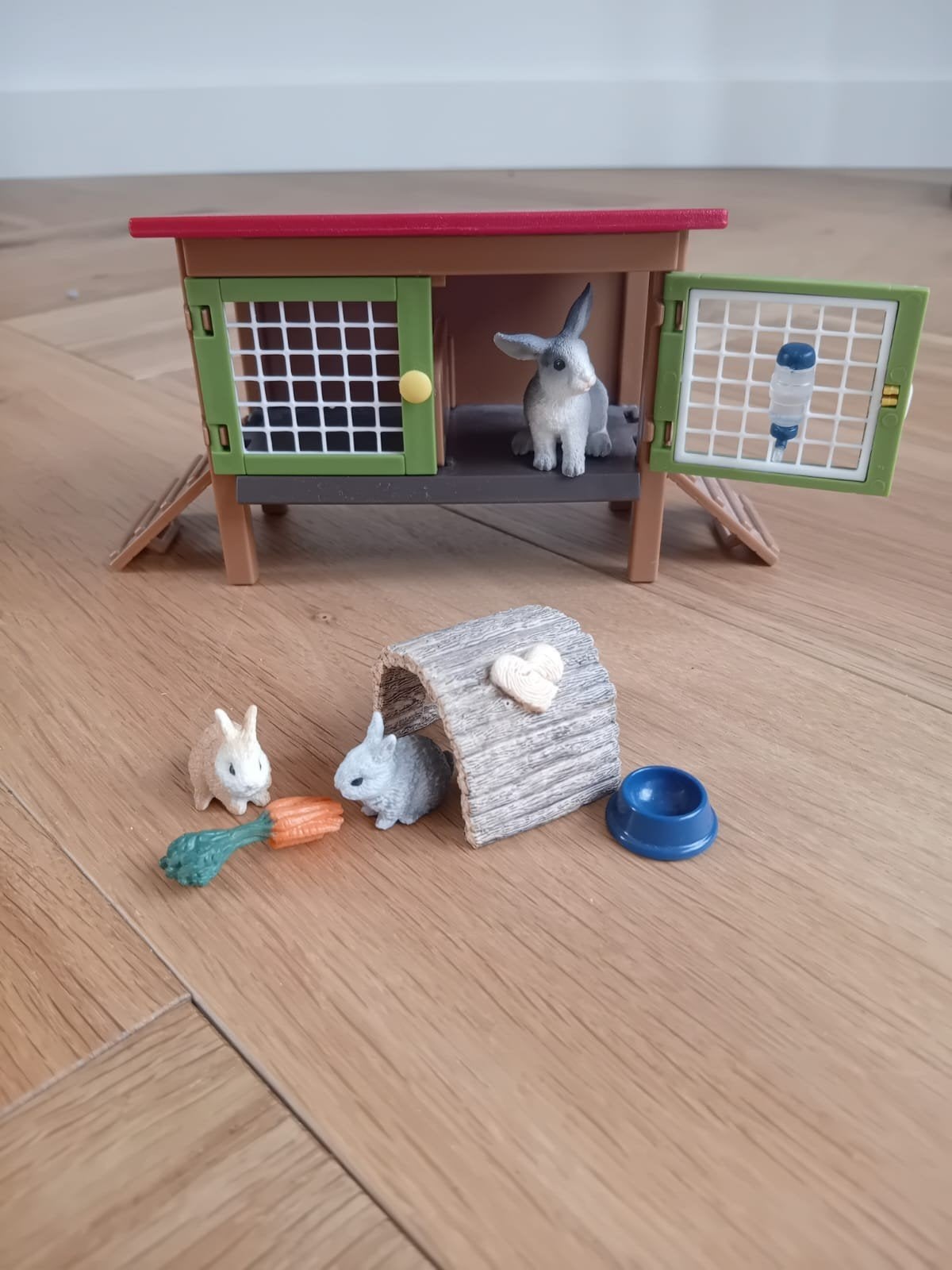 Schleich Farm World Konijnenhok met Konijnen en Accessoires, Ophalen, Zo goed als nieuw