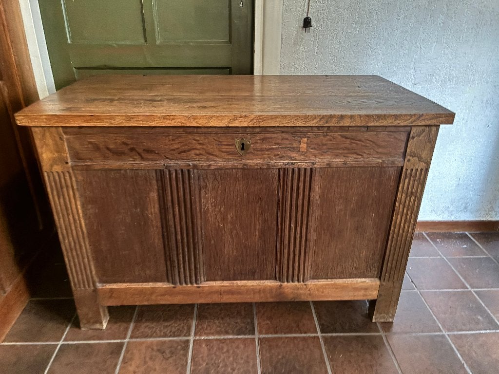 Antieke eiken dekenkist kist, Ophalen