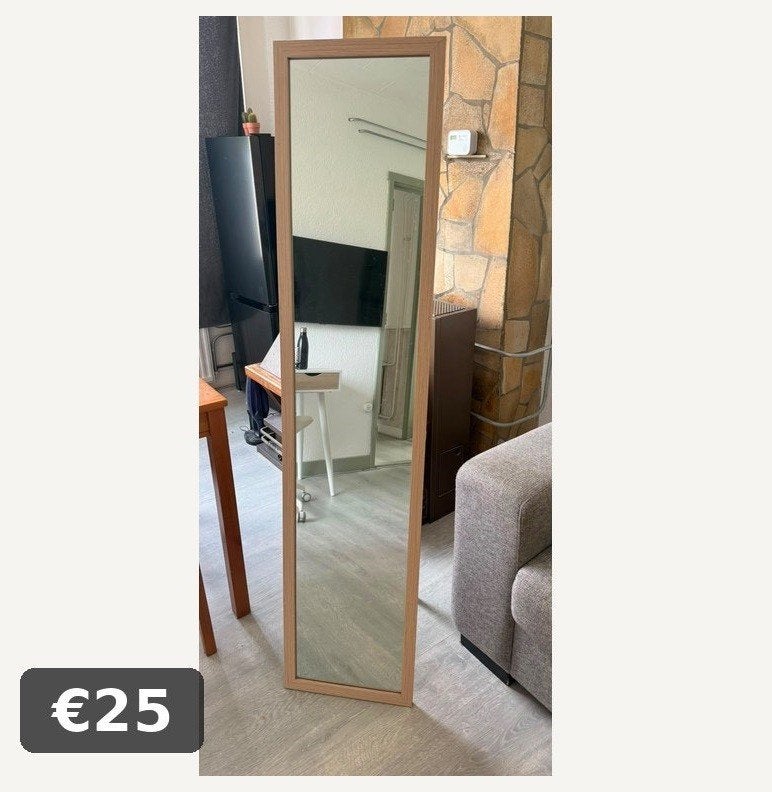 Passpiegel, Huis en Inrichting, Woonaccessoires | Spiegels, Minder dan 50 cm, Ophalen of Verzenden, Zo goed als nieuw, 150 tot 200 cm