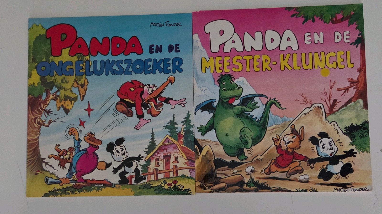 Panda en de Ongelukzoeker & Meester-Klungel - 2 stripboeken, Meerdere stripboeken, Ophalen of Verzenden, Gelezen, Maarten Toonder