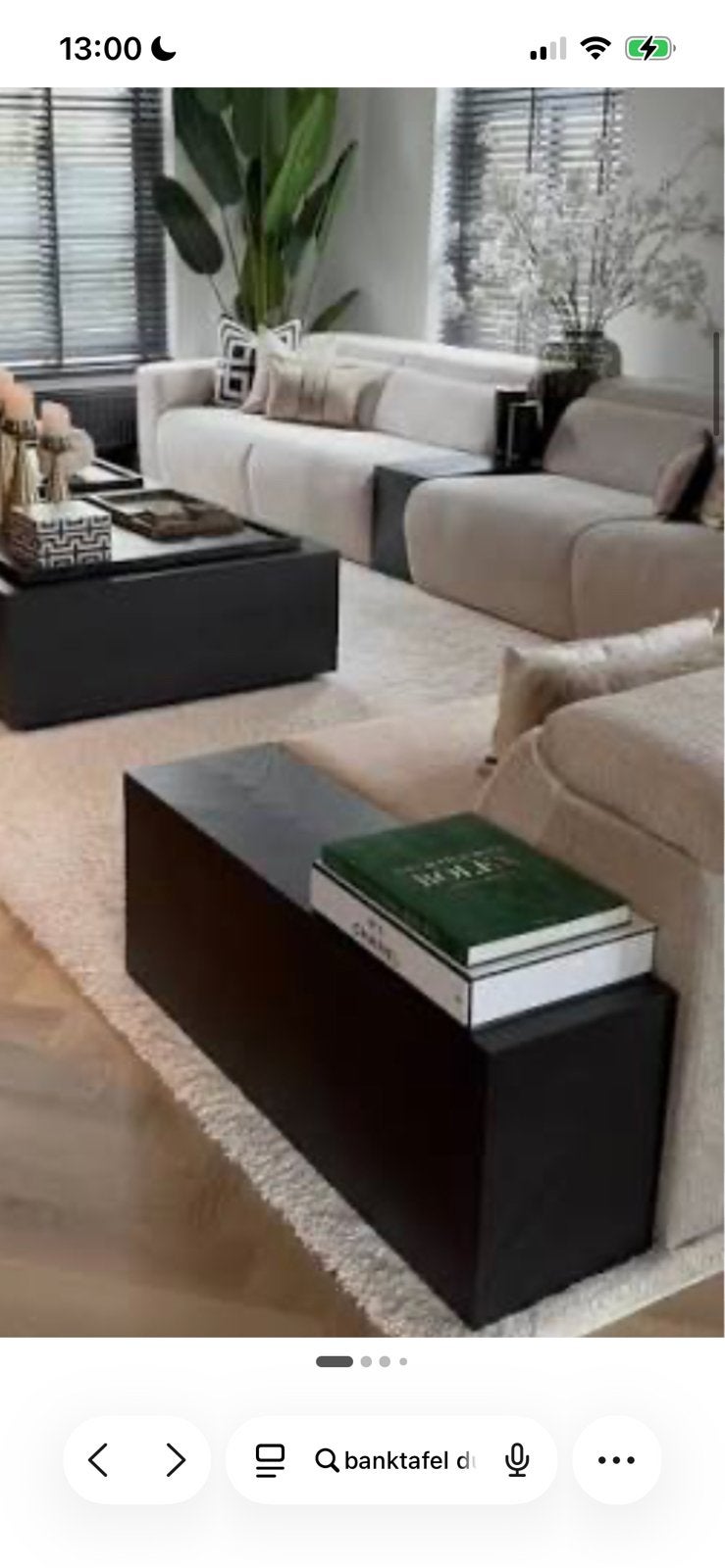 Banktafel Aspen zwart visgraat 104x30x46 cm NIEUW, Ophalen, 100 tot 150 cm, Eikenhout, Nieuw