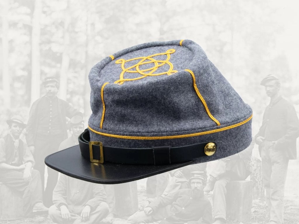 Pet,Kepi,CSA,Confederate,States,Army,Luitenant,1e,Luitenant, Verzenden, Landmacht, Amerika, Helm of Baret