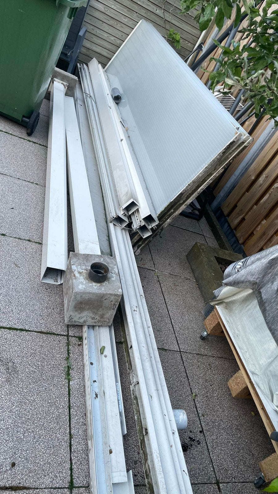 Compleet overkapping aluminium profiel/polycarbonaat platen, Ophalen, Gebruikt, Overige typen, Overige houtsoorten