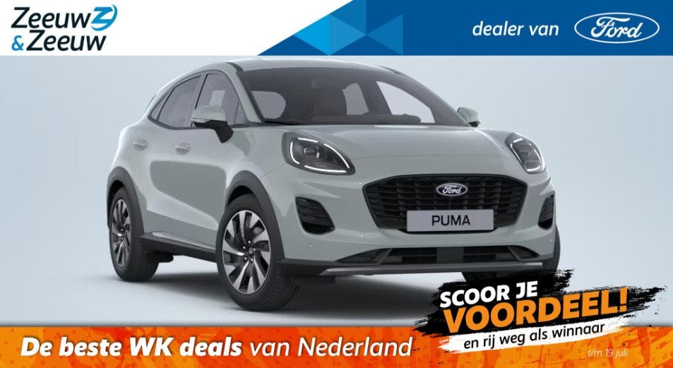 Ford Puma 1.0 EcoBoost Hybrid Titanium | Actiekorting €650, Auto's, Ford, Bedrijf, Te koop, Puma, ABS, Airbags, Airconditioning