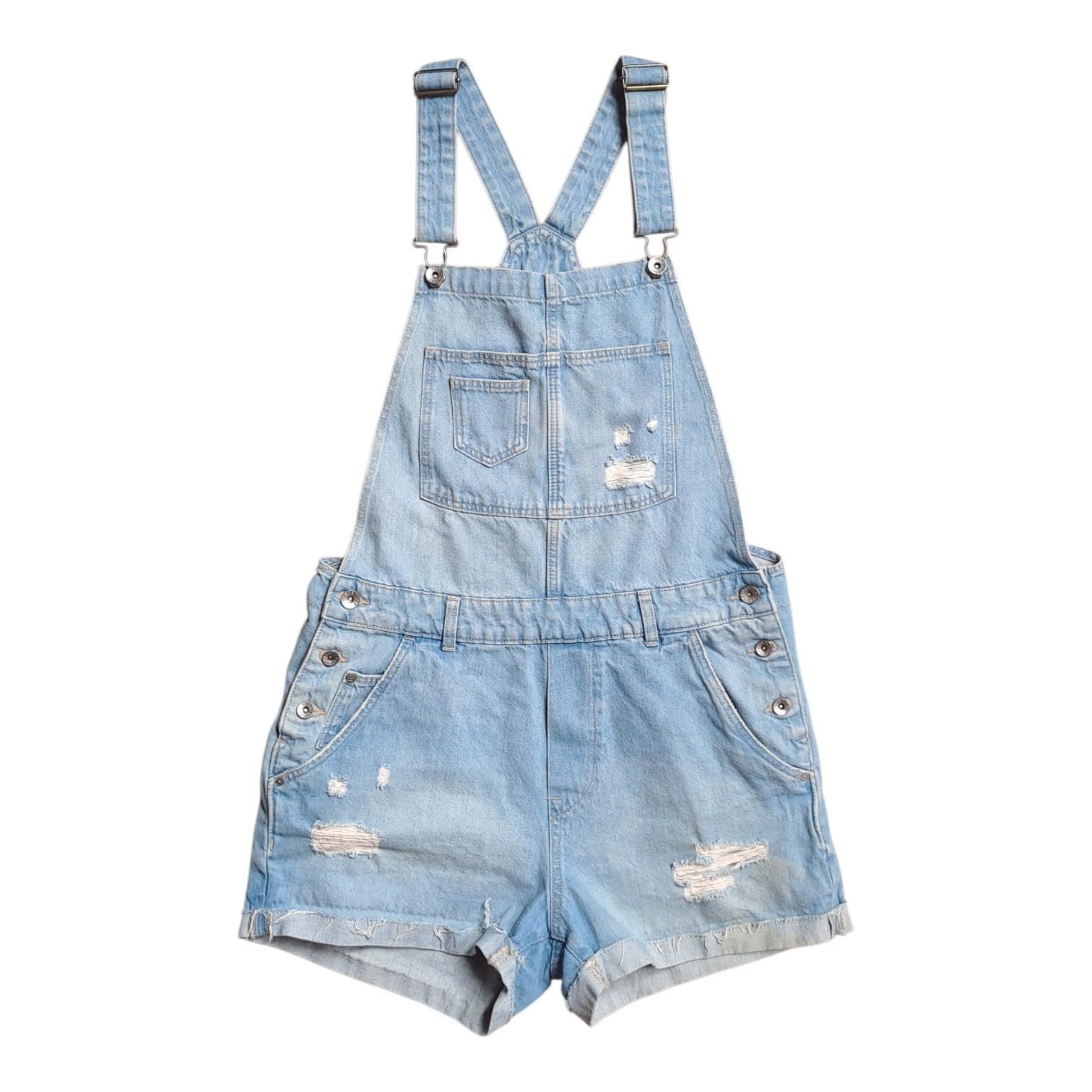 Dames spijker tuinbroek short – lichtblauw size 38, Ophalen, Zo goed als nieuw, Maat 38/40 (M)