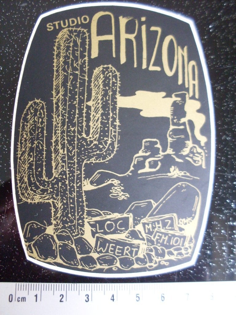 sticker studio arizona weert piraat zender amateur, Verzenden, Zo goed als nieuw, Film, Tv of Omroep