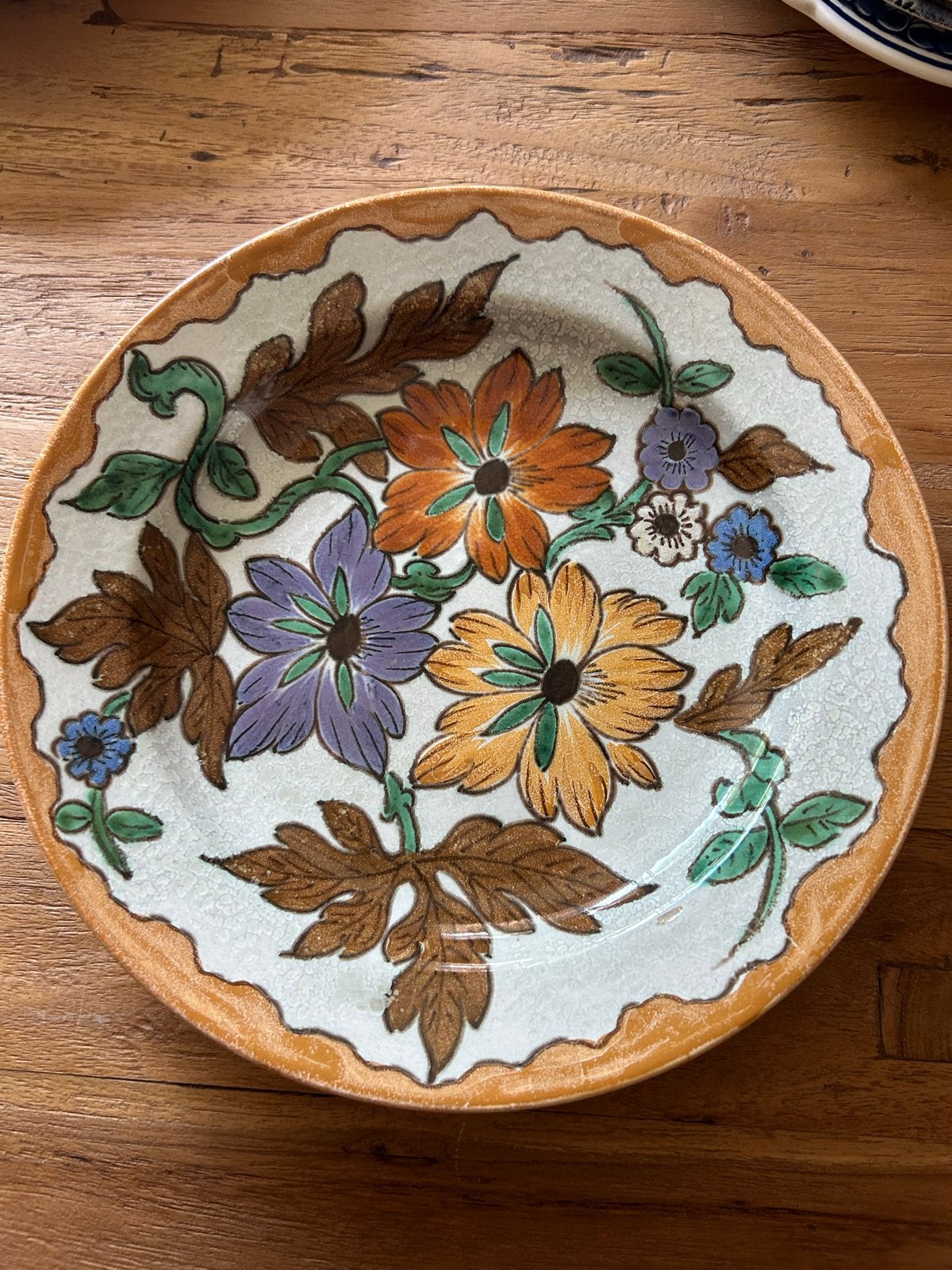 Vintage Royal Gouda Holland Bloemen Wandbord, Antiek en Kunst, Antiek | Servies los, Ophalen