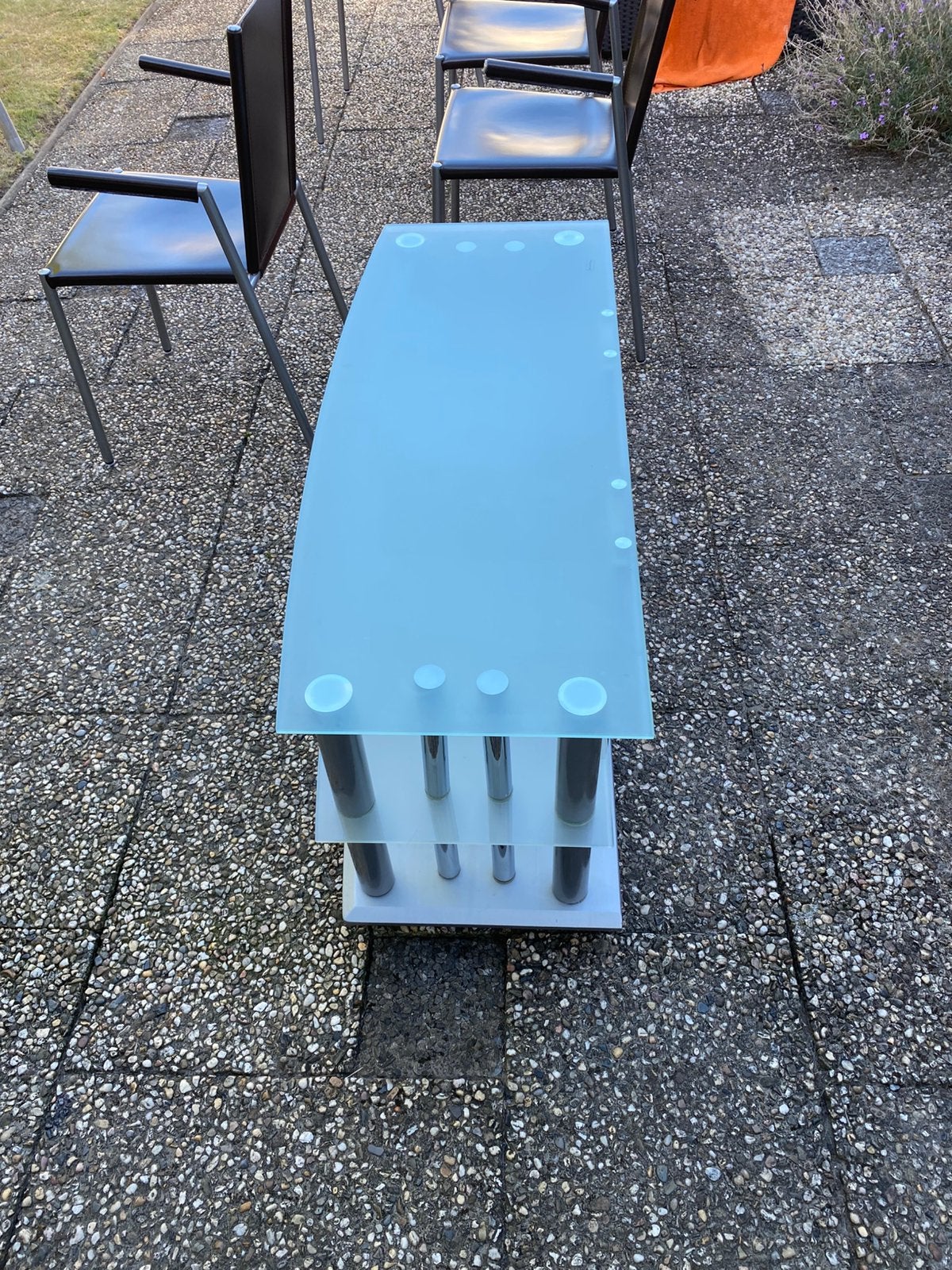 Glazen stereomeubel gratis, Ophalen, Gebruikt, Glas, 50 tot 100 cm