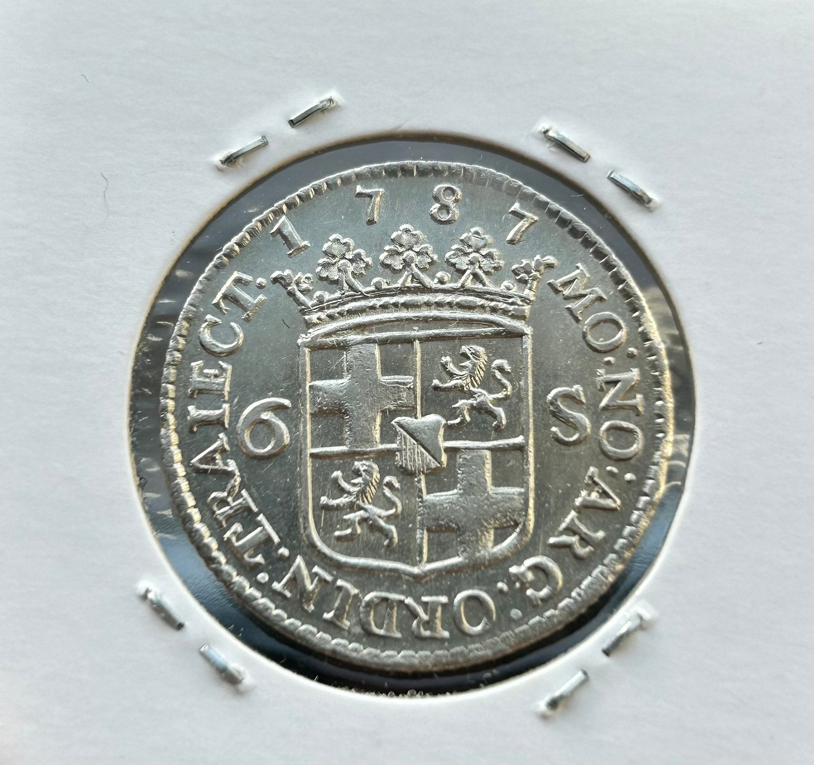 Scheepjesschelling 1787 Utrecht UNC!, Postzegels en Munten, Ophalen of Verzenden, Vóór koninkrijk, Overige waardes, Zilver