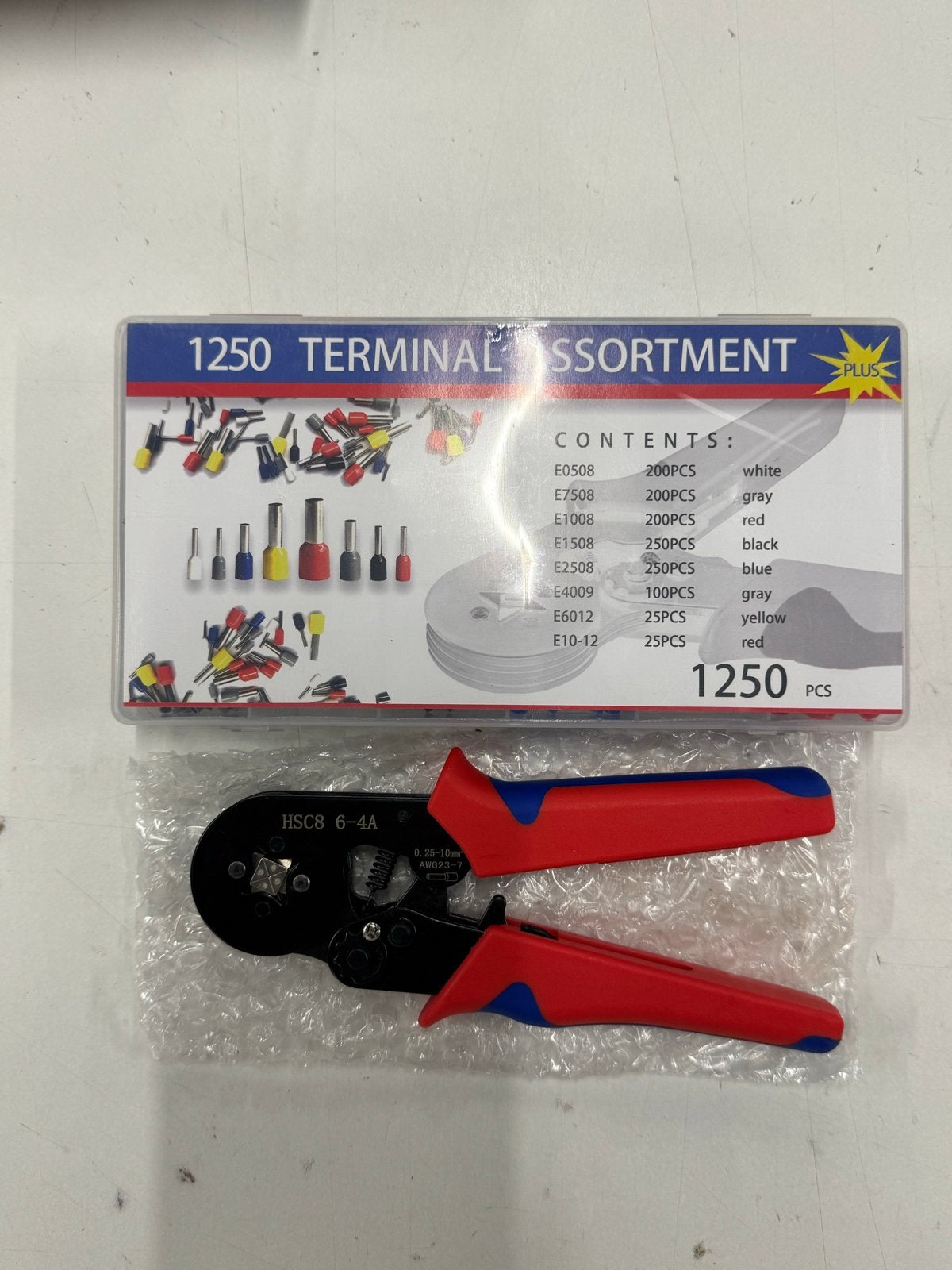 Restpartij 150x Krimptang set met 1250 connectors, Doe-het-zelf en Verbouw, Elektra en Kabels, Mmobiel, Nieuw, Kleibultweg 101