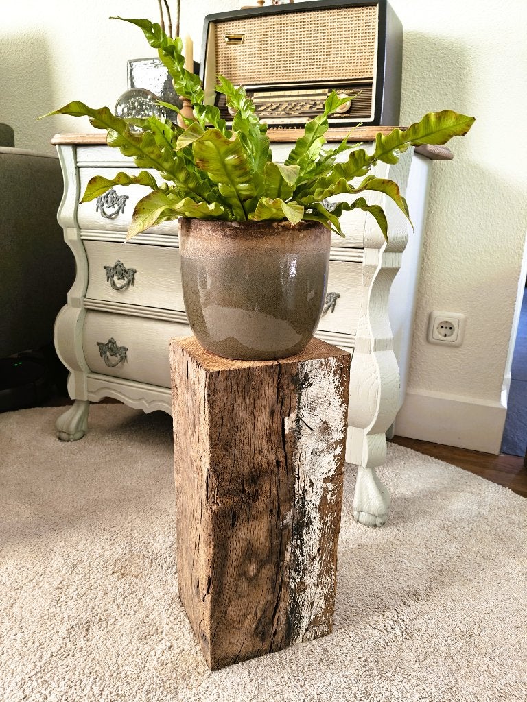 Houten blok - kleine zuil antiek eiken 39,5cm #AE01, Houtatelier M.Y., Info@myhoutatelier.nl, Nieuw, Ophalen of Verzenden