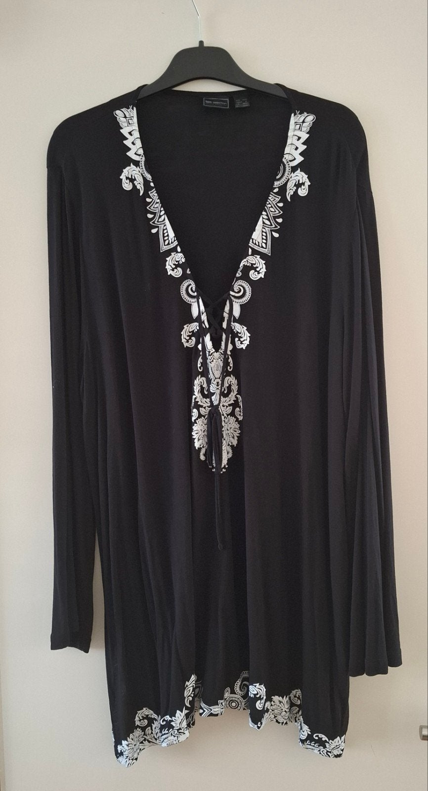 Zwart oversized strandjurkje viscose mt 48/50, Zwart, Maat 46/48 (XL) of groter, Nieuw, Ophalen of Verzenden