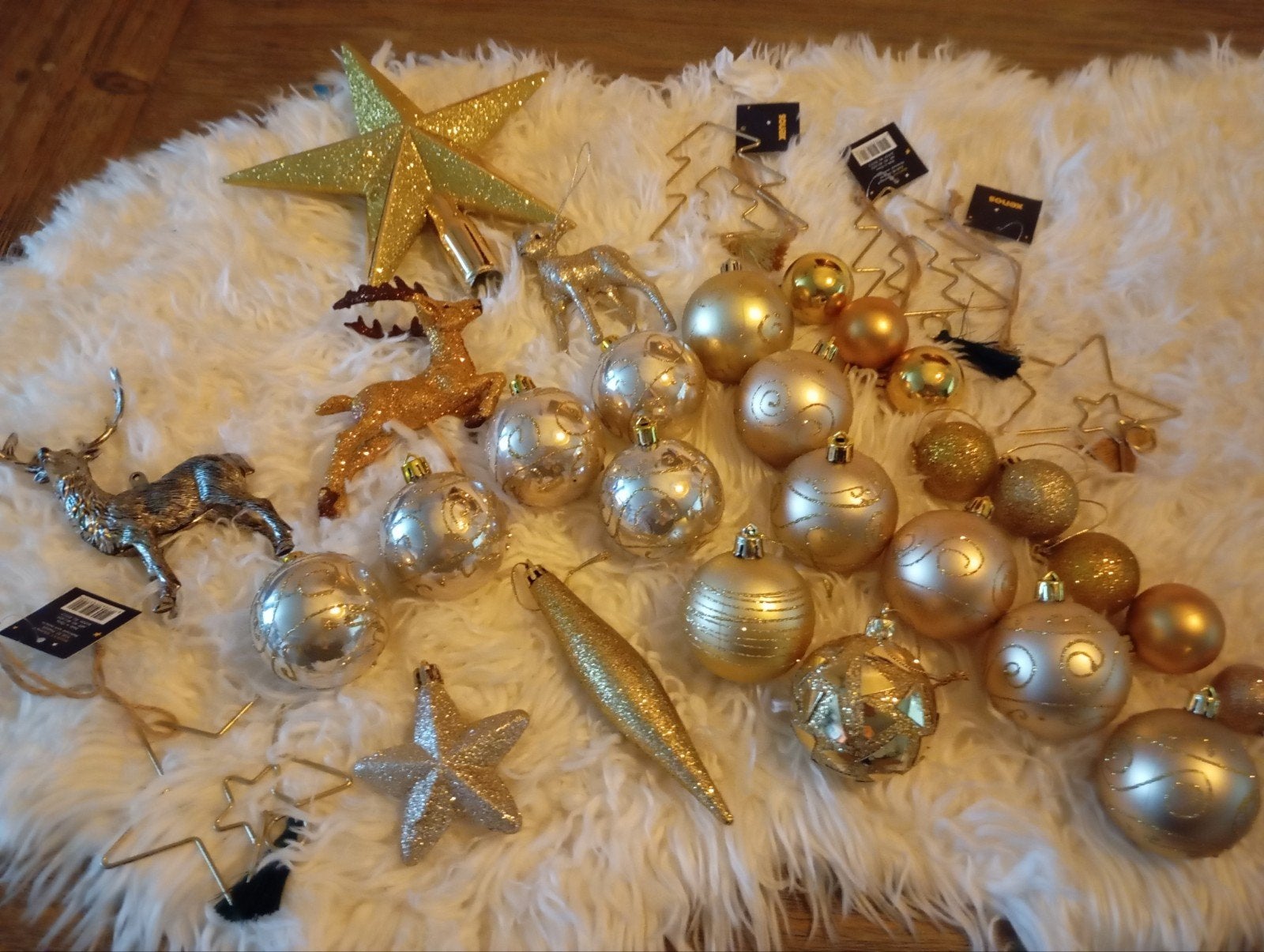 31 LUXE GOUDEN KERSTBOOM DECORATIE NU 15€ ZIE FOTO,S.DE KERS, Diversen, Ophalen of Verzenden