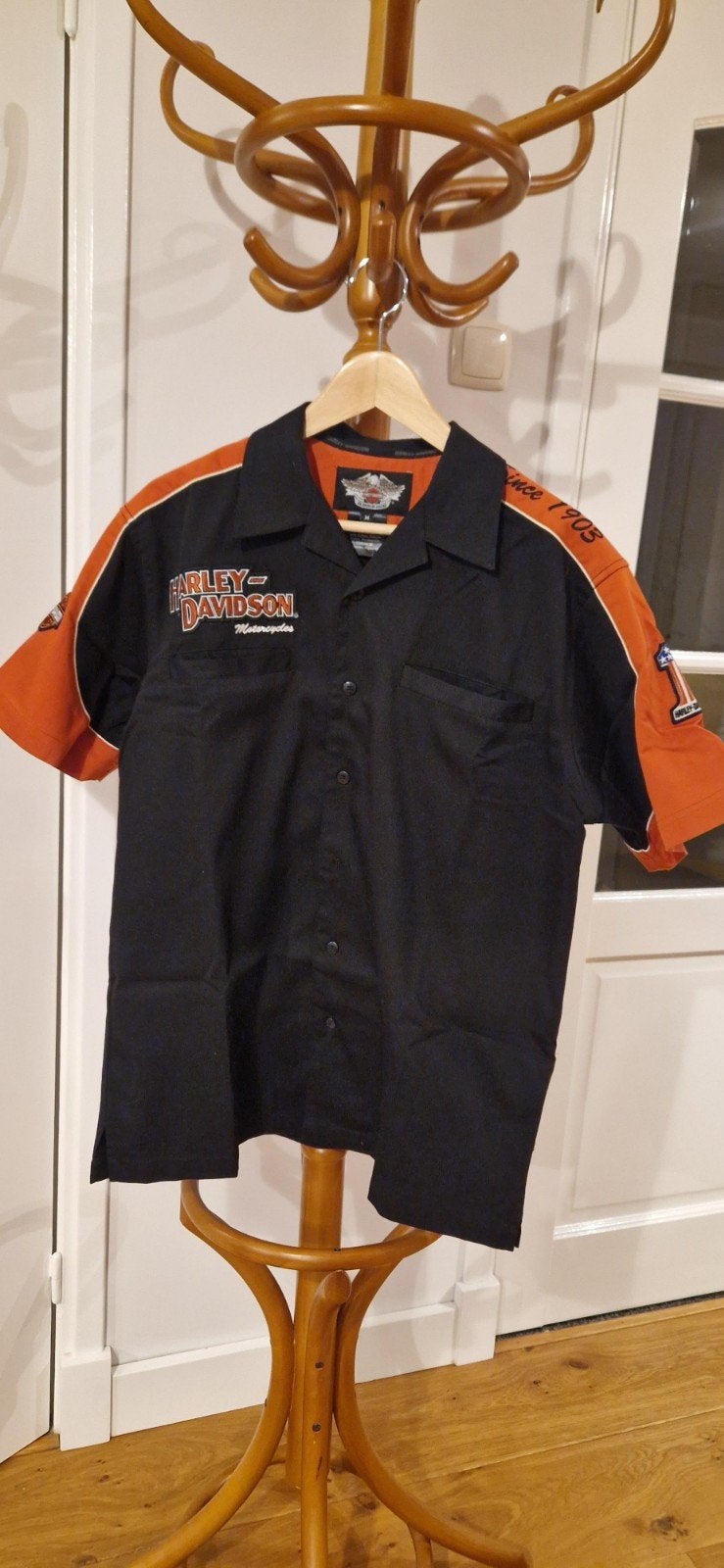 Harley-Davidson Heren Overhemd Maat M Zwart/Oranje, Heren, Ophalen of Verzenden, Nieuw zonder kaartje, Harley-Davidson