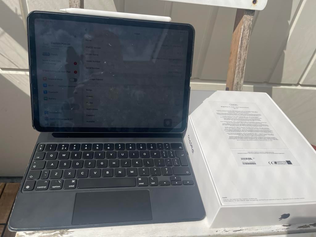 iPad Pro 11" (3e gen) M1, 256GB, 98% batterij + doos, Computers en Software, Apple iPads, Zo goed als nieuw, Apple iPad Pro, Wi-Fi