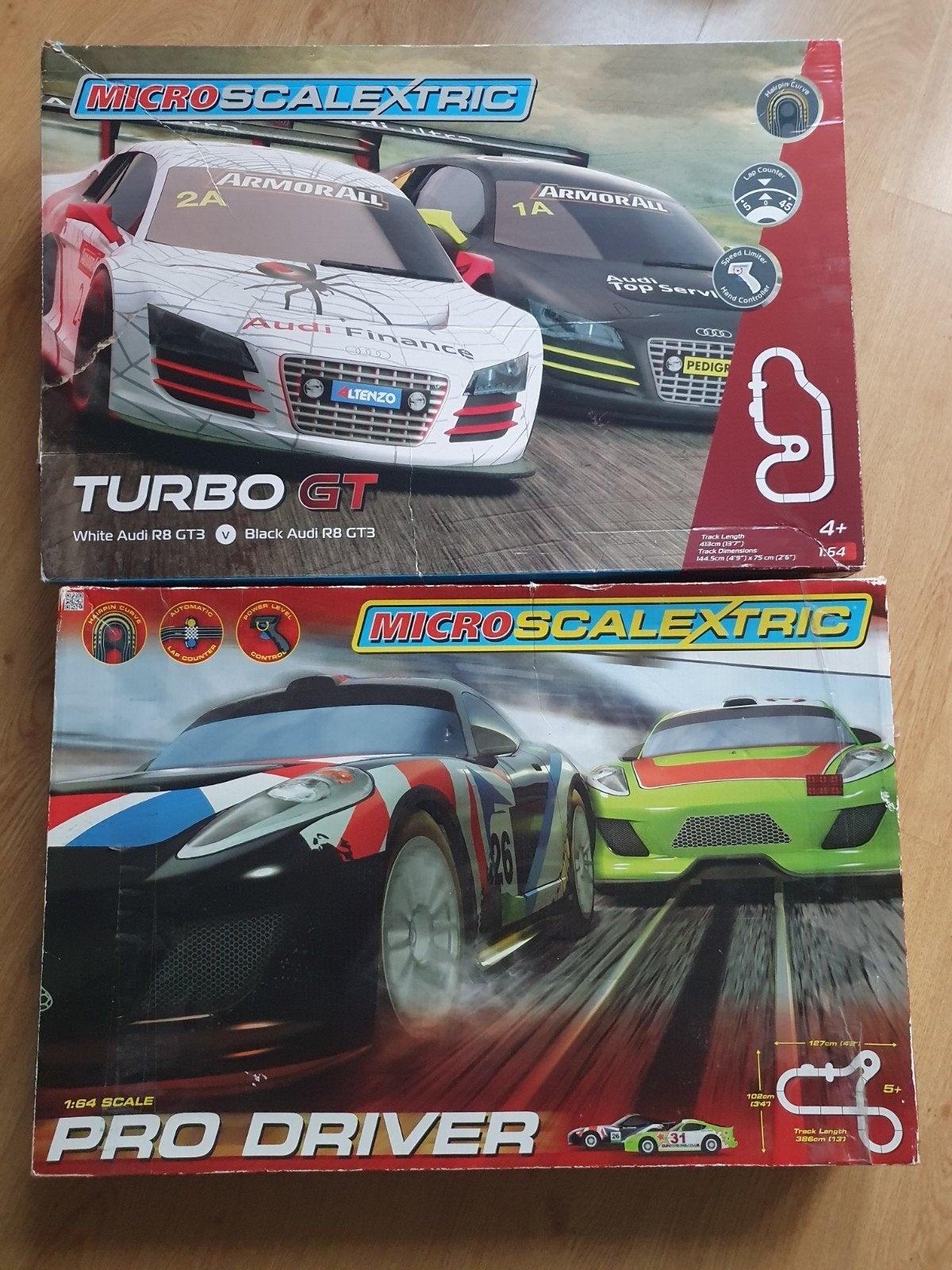 Micro Scalextric 1:64 Racebaan Sets (2x) - Zonder Auto's, Overige merken, Ophalen of Verzenden, Elektrisch, Racebaan