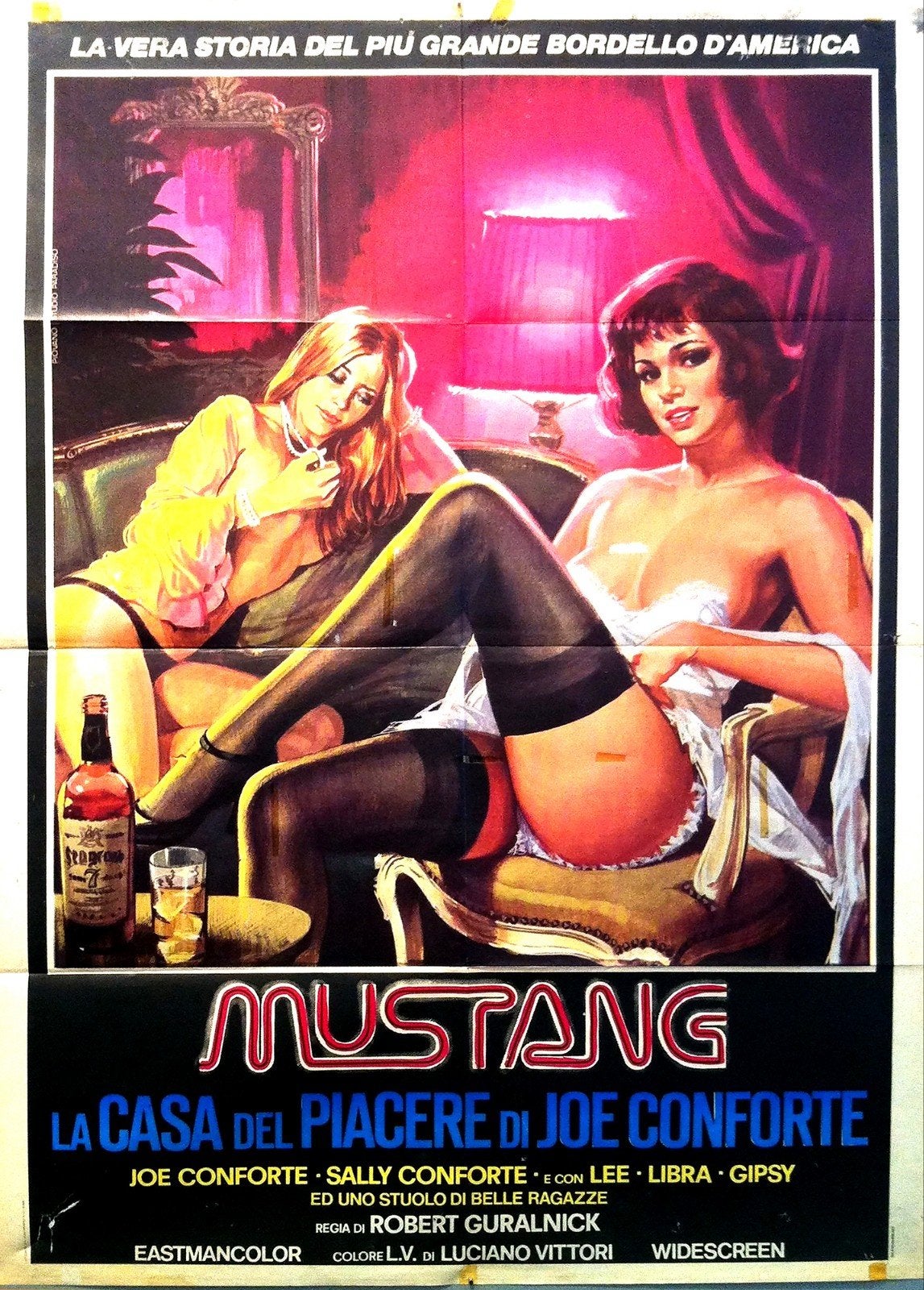 Mustang: La Casa del Piacere di Joe Conforte Vintage Poster, Verzamelen, Ophalen of Verzenden, Gebruikt, Film en Tv