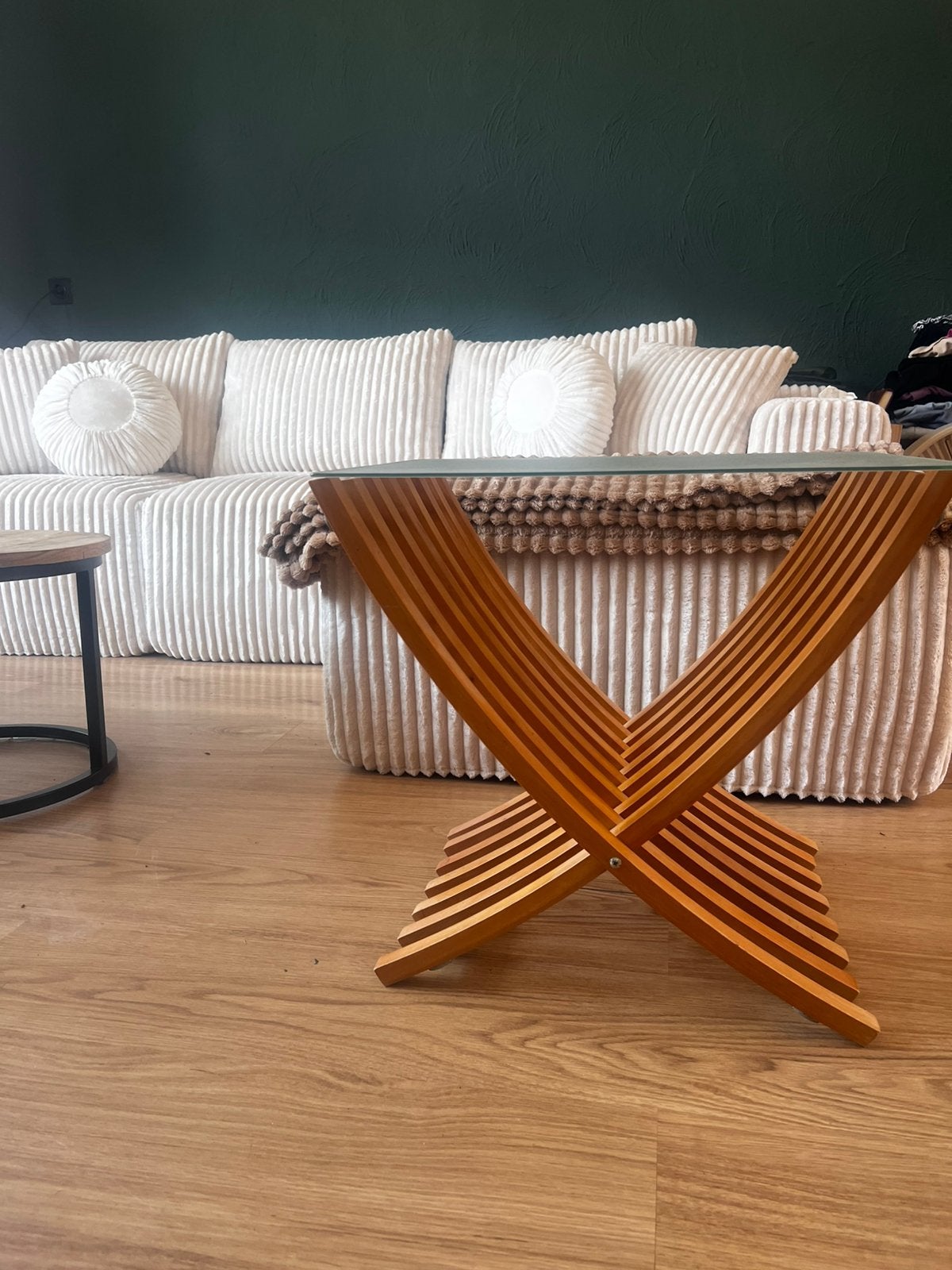 Side table, Huis en Inrichting, Tafels | Sidetables, Ophalen, 50 tot 100 cm, Glas, Zo goed als nieuw