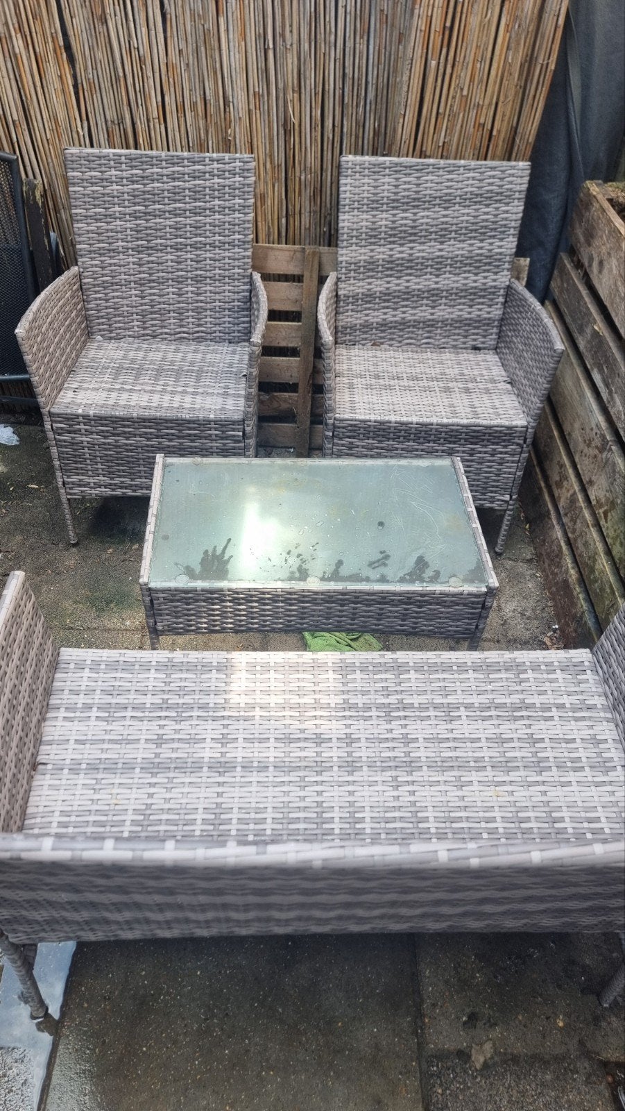 Prachtige tuinset zgan, Ophalen, 4 zitplaatsen, Wicker, Tuinset