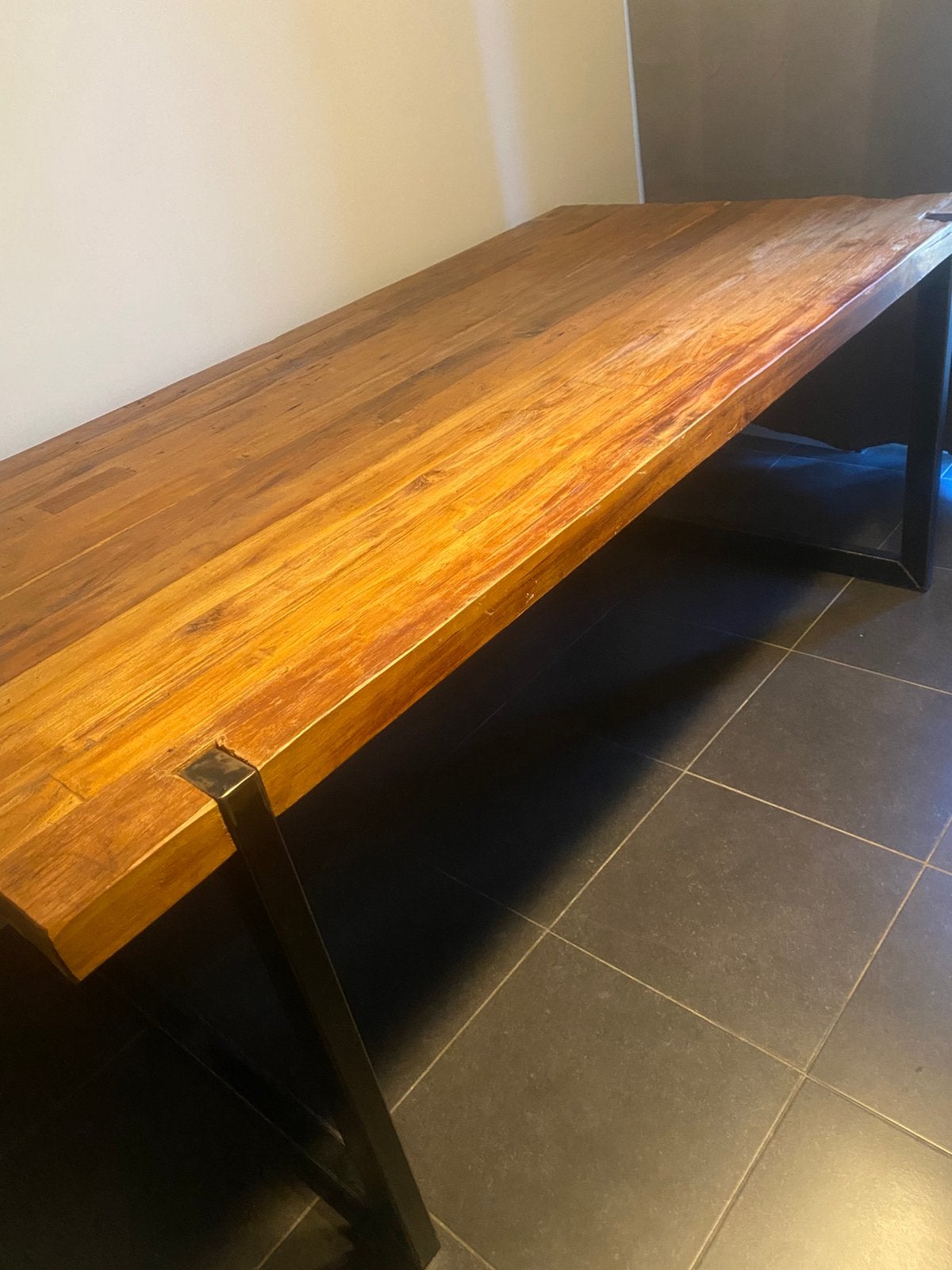 Eettafel massief, Huis en Inrichting, Ophalen, 200 cm of meer, 50 tot 100 cm, Zo goed als nieuw