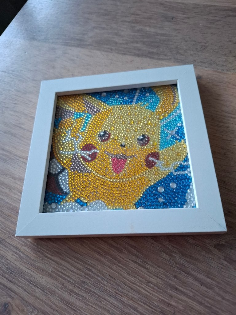 Pikachu diamond painting in lijstje - Pokémon - 18 x 18 cm, Kinderen en Baby's, Kinderkamer | Inrichting en Decoratie, Ophalen of Verzenden
