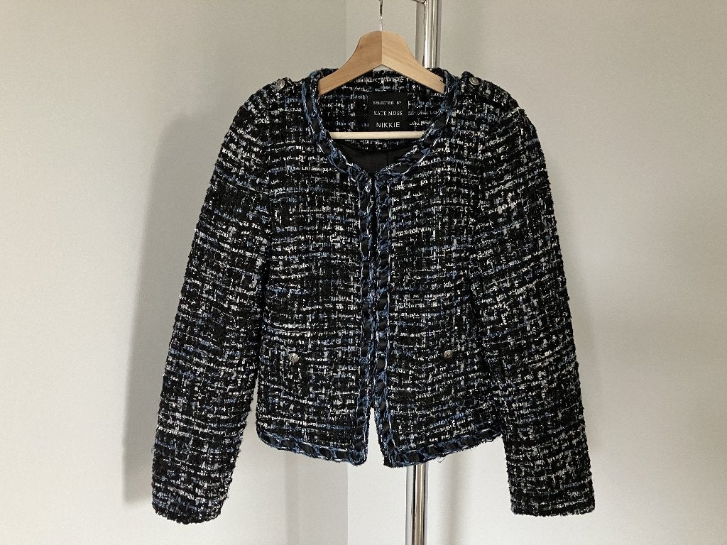 Nikkie x Kate Moss blazer glansdraad maat 38 ZGAN van €180, Maat 38/40 (M), Verzenden, Zwart, Zo goed als nieuw