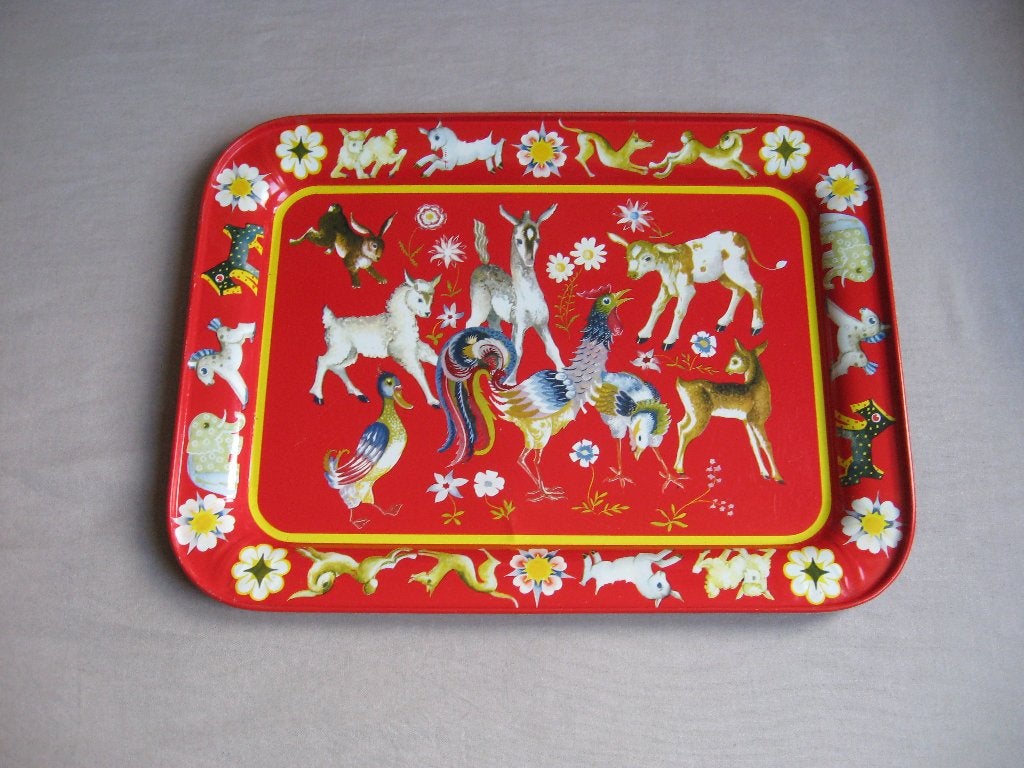 Nostalgisch dienblaadje voor een kinderserviesje, Antiek en Kunst, Ophalen