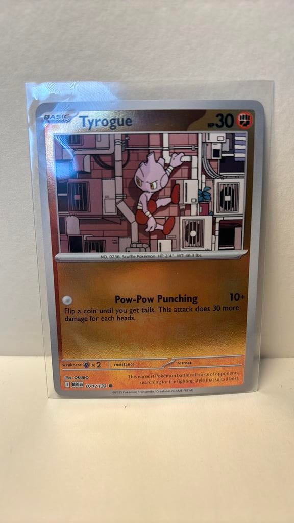 Tyrogue 071/132 mega evolution reverse holo pokemon kaart, Ophalen of Verzenden, Nieuw, Boosterbox