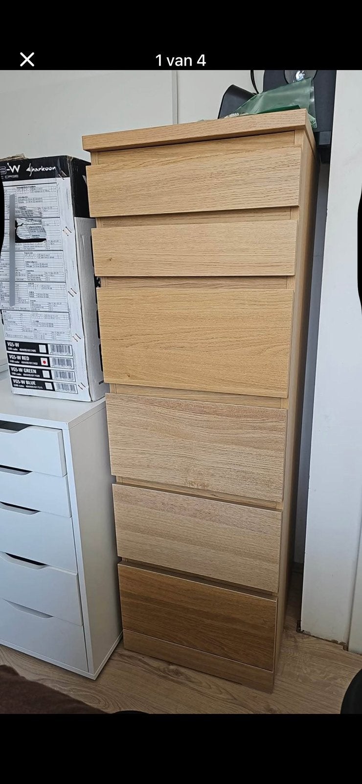Malm Ladekast, Ophalen, 5 laden of meer, 50 tot 100 cm, Zo goed als nieuw