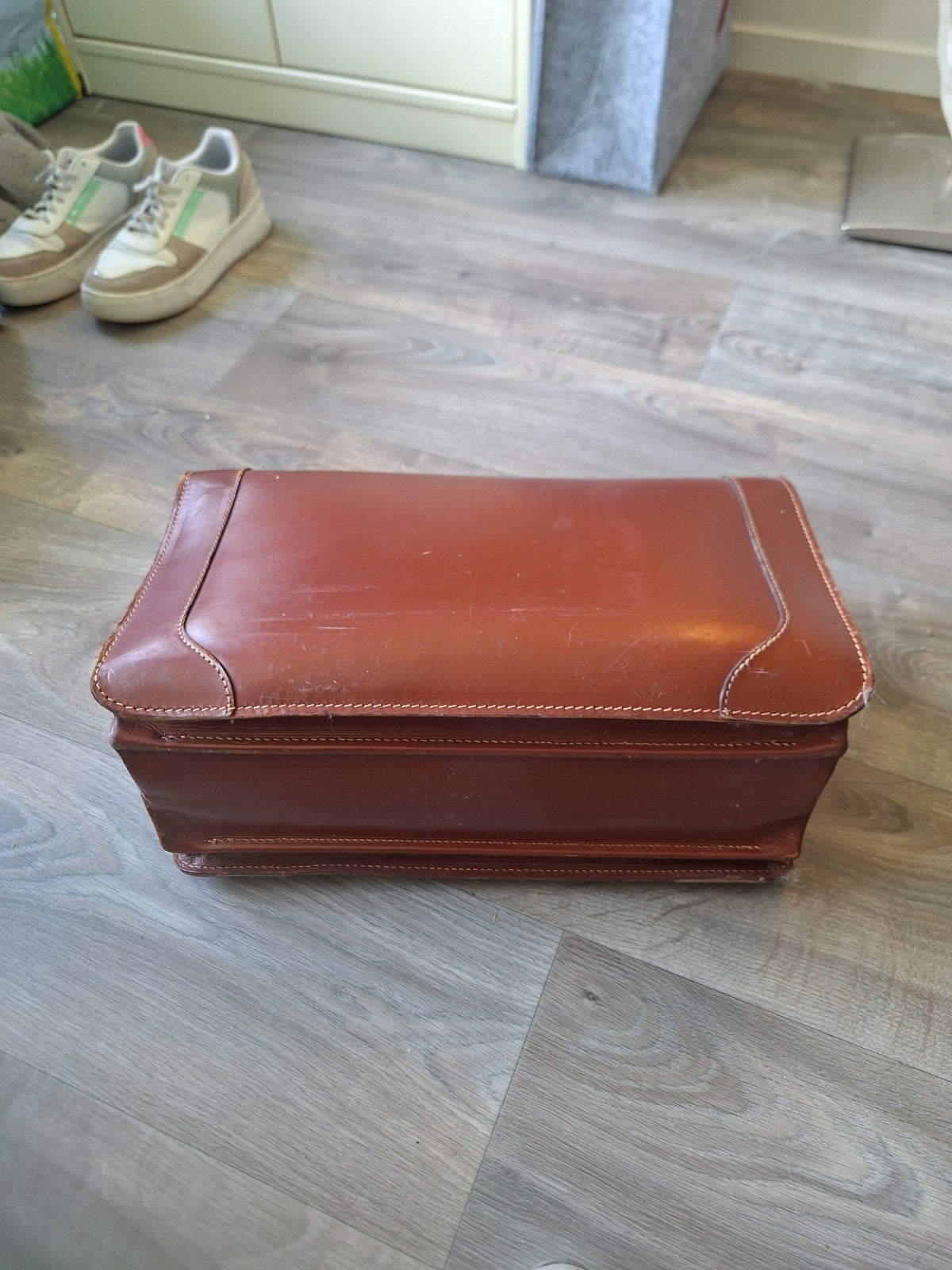 Vintage Leren Dokterstas / Aktetas - Bruin, Ophalen of Verzenden