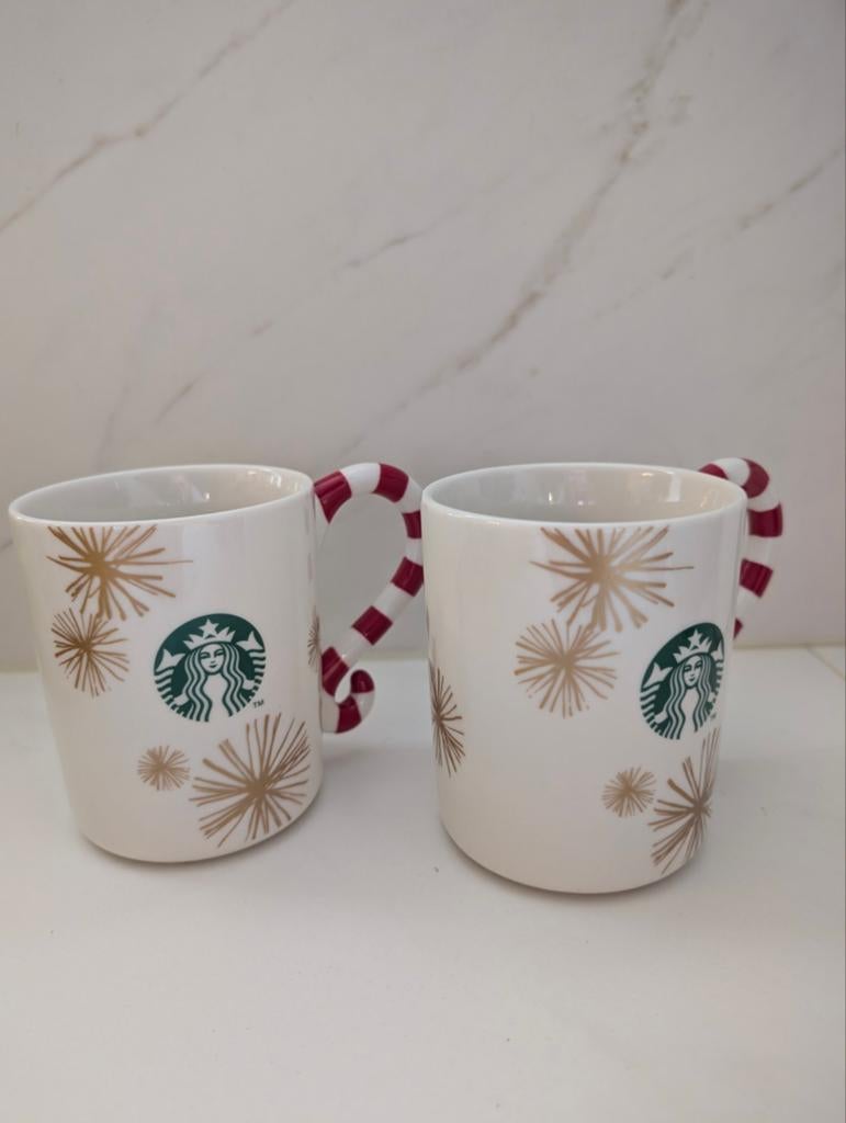 2 Starbucks Kerst Mokken 2015, Ophalen, Overige typen, Zo goed als nieuw, Steen/keramiek