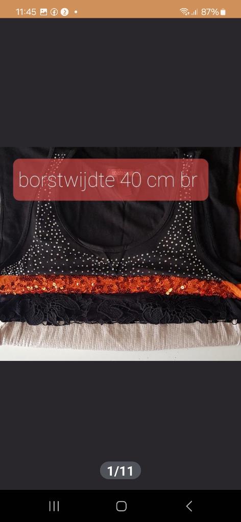 4x hempjes tops singlet dames mt 38, Kleding | Dames, Tops, Ophalen, Zo goed als nieuw, Maat 38/40 (M), Korte mouw