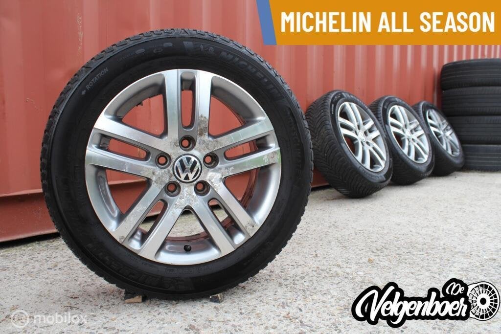 Volkswagen Caddy / Golf velgen + Michelin all season 16”, Gebruikt, 16 inch, Banden en Velgen, Jetze Veldstraweg 71