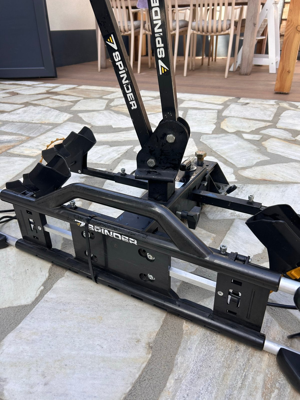 Hawk Spinder Kantelbare Fietsendrager, Ophalen, Gebruikt, 2 fietsen, Trekhaakdrager