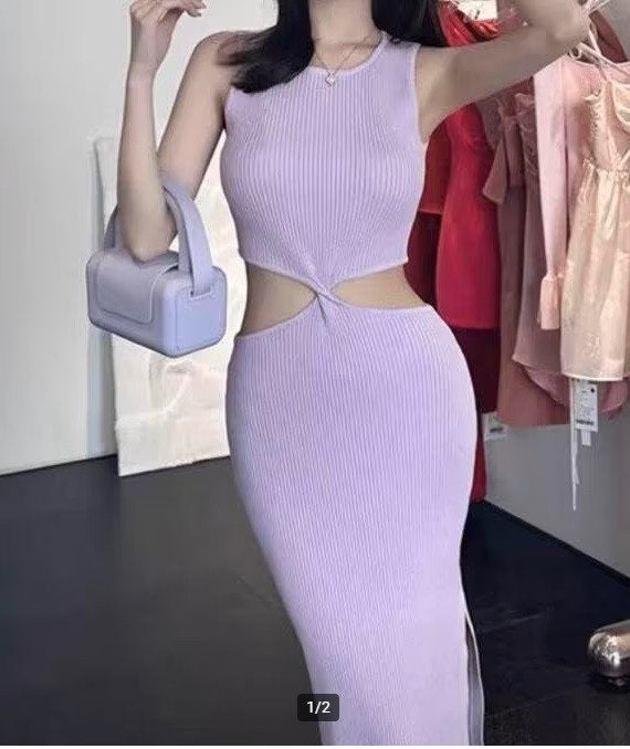 Pastel purple twist cut out dress, Kleding | Dames, Paars, Nieuw, Ophalen of Verzenden, Maat 36 (S)