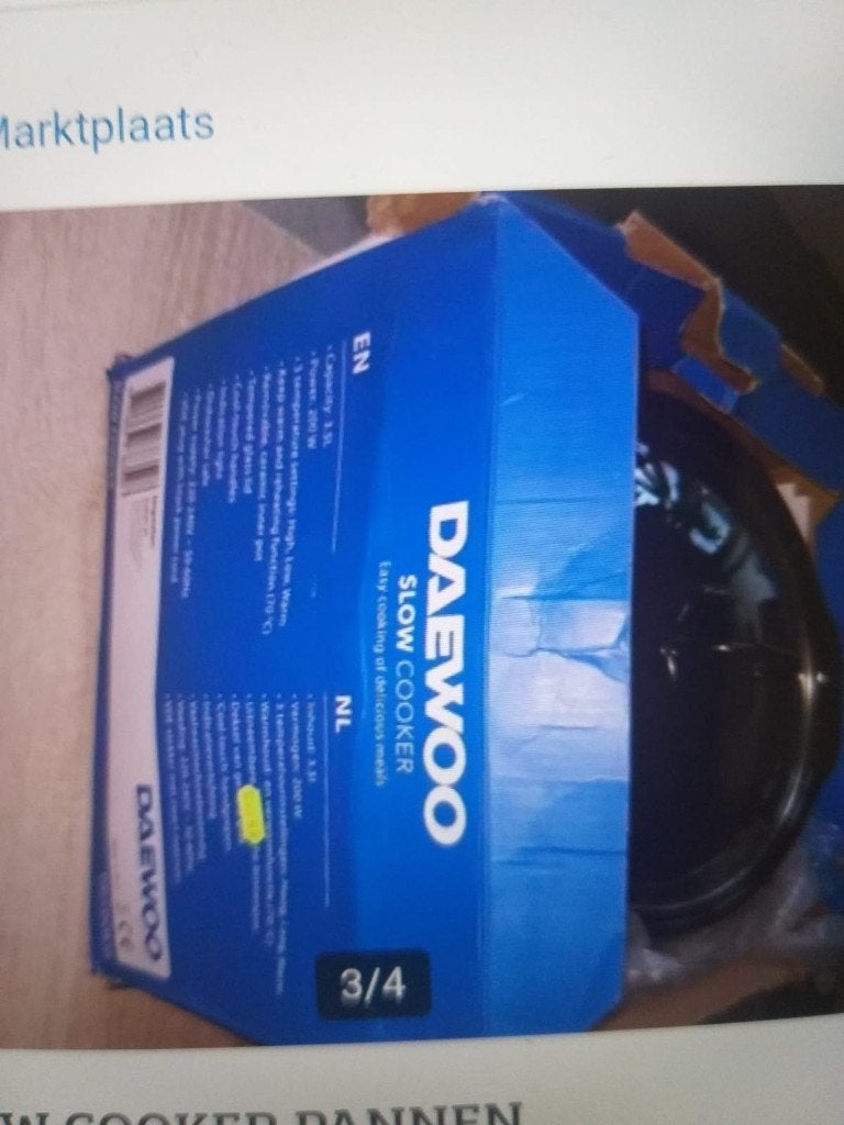 DAEWOO. SLOW COOKER., Ophalen, Nieuw, Rvs, Pannenset
