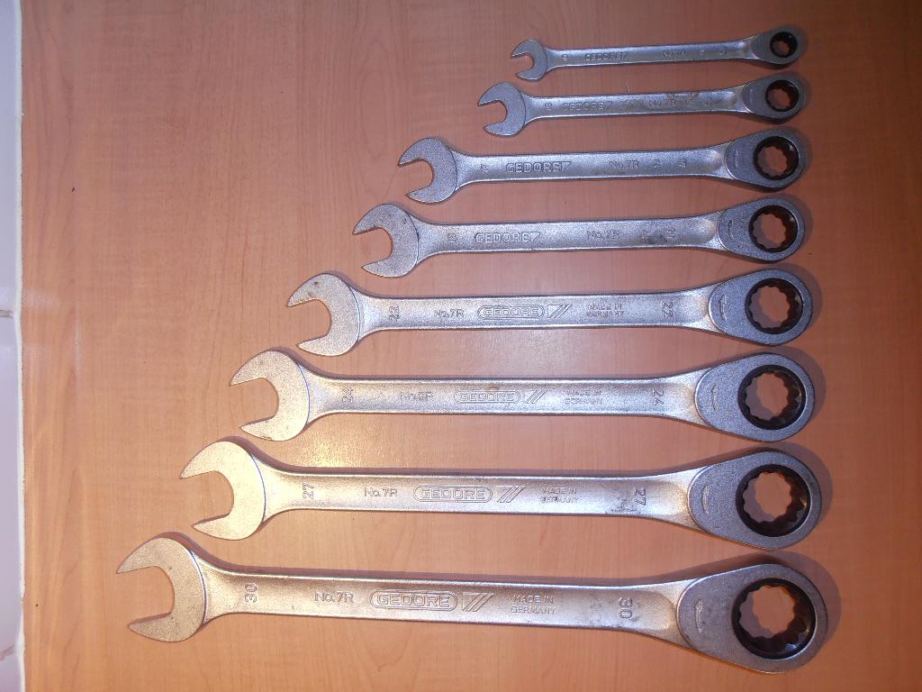 Zgan GEDORE steek-ringratel sleutel set type No.7R, Doe-het-zelf en Verbouw, Gereedschap | Handgereedschap, Ophalen of Verzenden