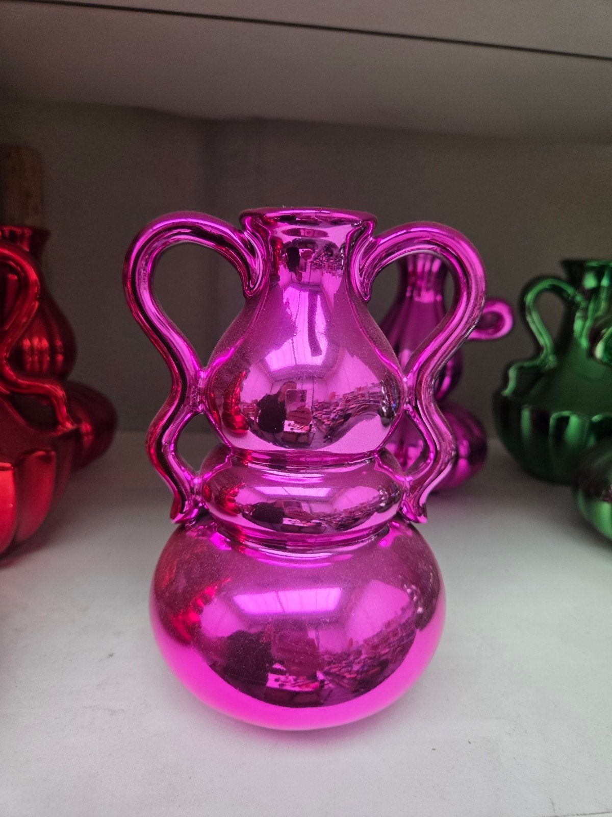 Opvallende Fuchsia Roze Vaas met Handvatten, Met handvat, Nieuw, Ophalen of Verzenden, Roze