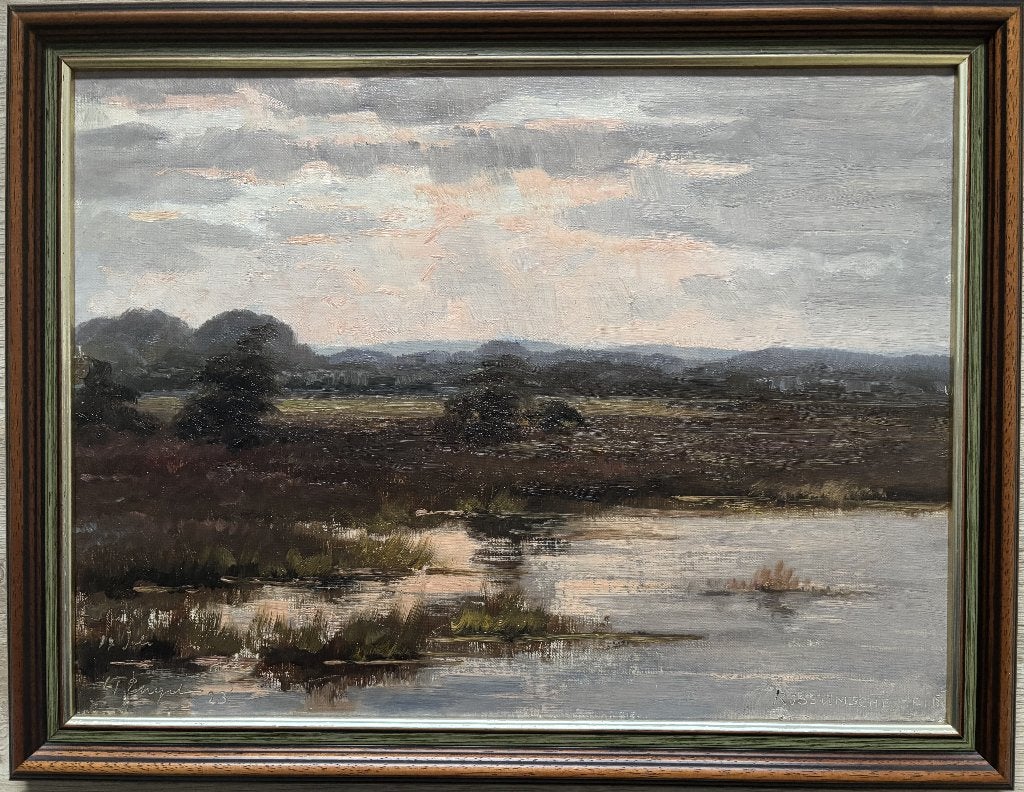 Frederik Engel (1872-1958) - Gezicht op de Rossumsche heide, Doek, Ophalen of Verzenden, Gesigneerd, Landschap