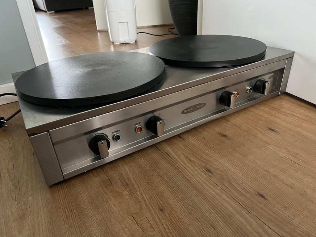 Professionele dubbele crêpe maker - Ideal Inox, Ophalen of Verzenden, Gebruikt
