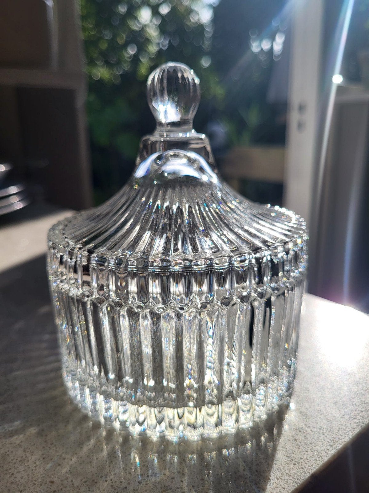 Vintage glazen bonbonnière, Ophalen of Verzenden, Huis en Inrichting