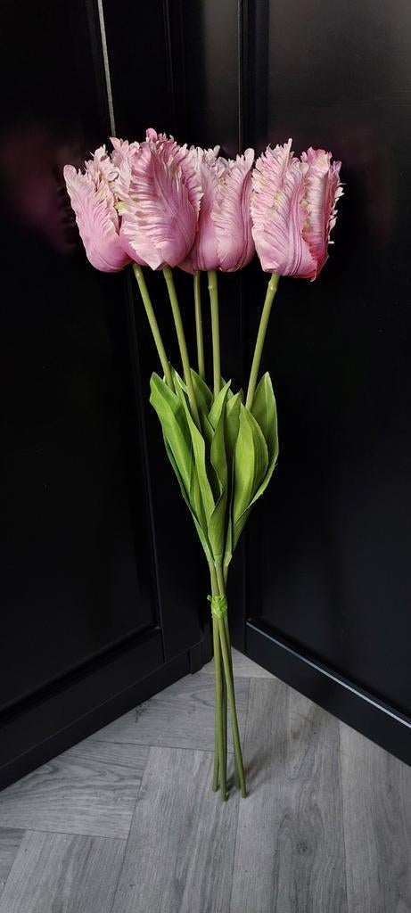 5x Silk-ka Papegaai Tulpen 70cm Lichtroze Zijde Nieuw, Ophalen of Verzenden