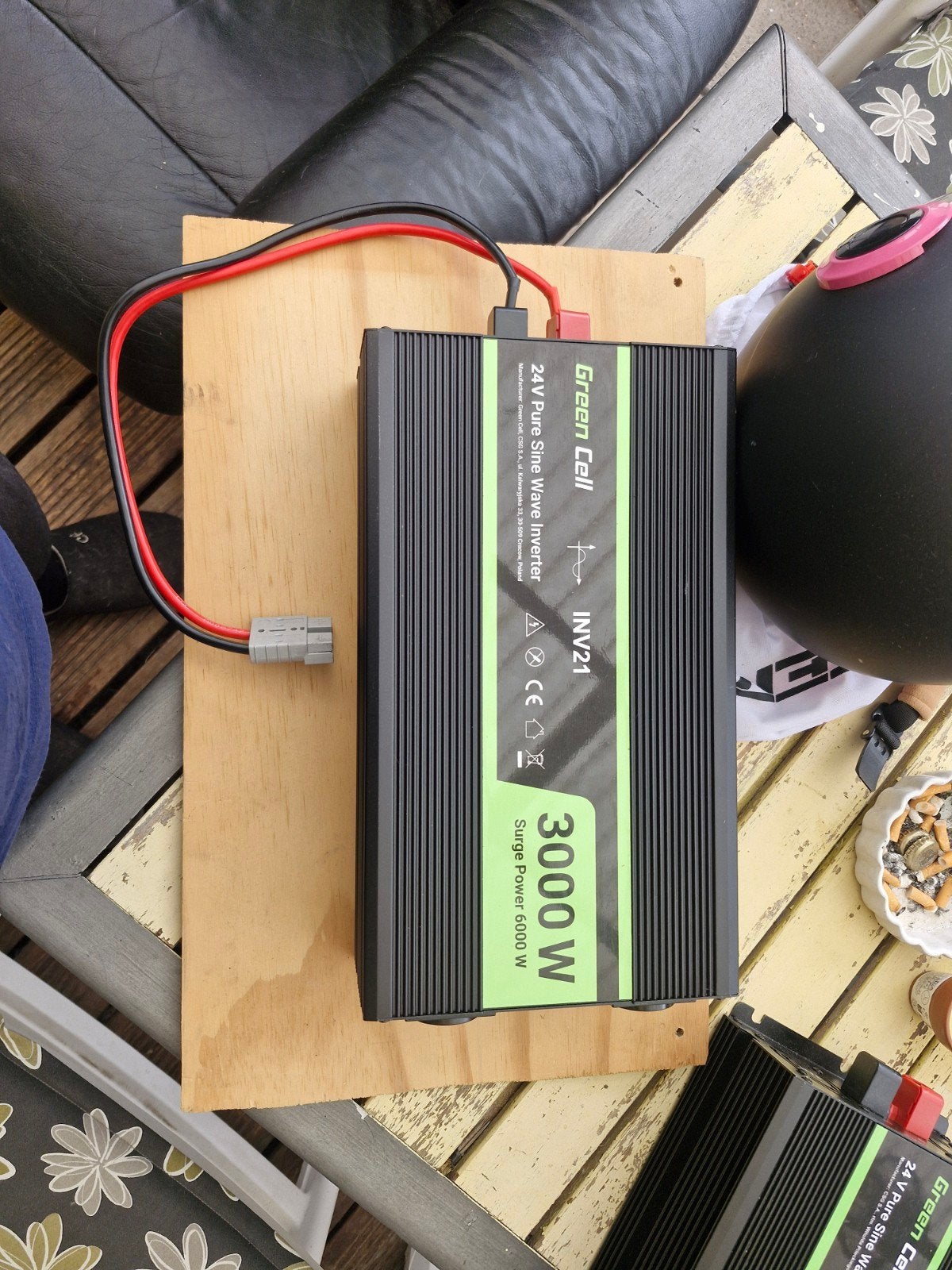 Green Cell 3000W Pure Sine Wave Omvormer 24V, Doe-het-zelf en Verbouw, Elektra en Kabels, Ophalen, Gebruikt, Overige merken, Omvormer
