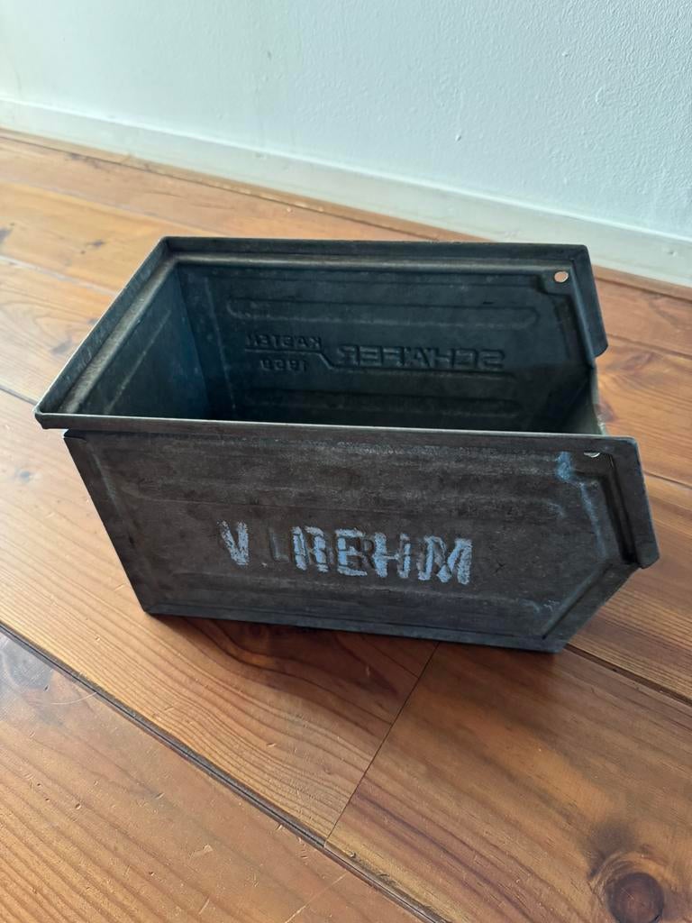Vintage Schäfer Kasten metalen opbergbak 21x31 cm, Ophalen of Verzenden