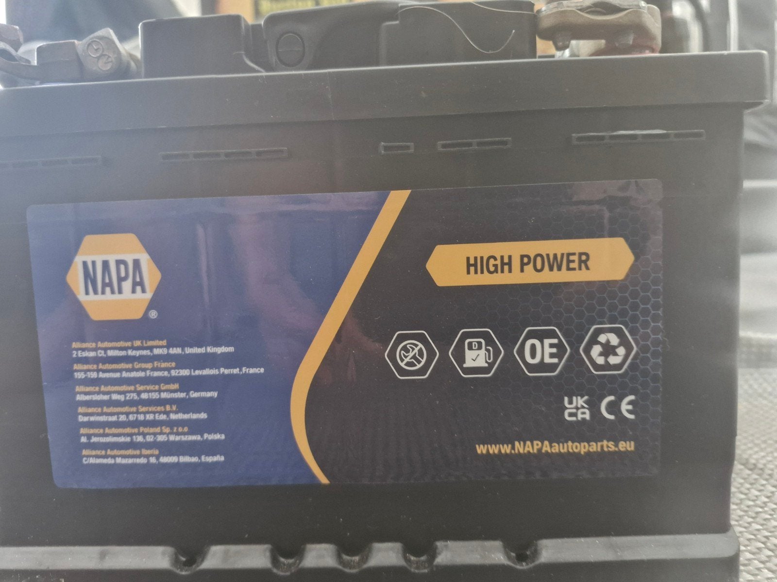 NAPA High Power Accu 60Ah 12V 550A (EN) - Gebruikt, Ophalen