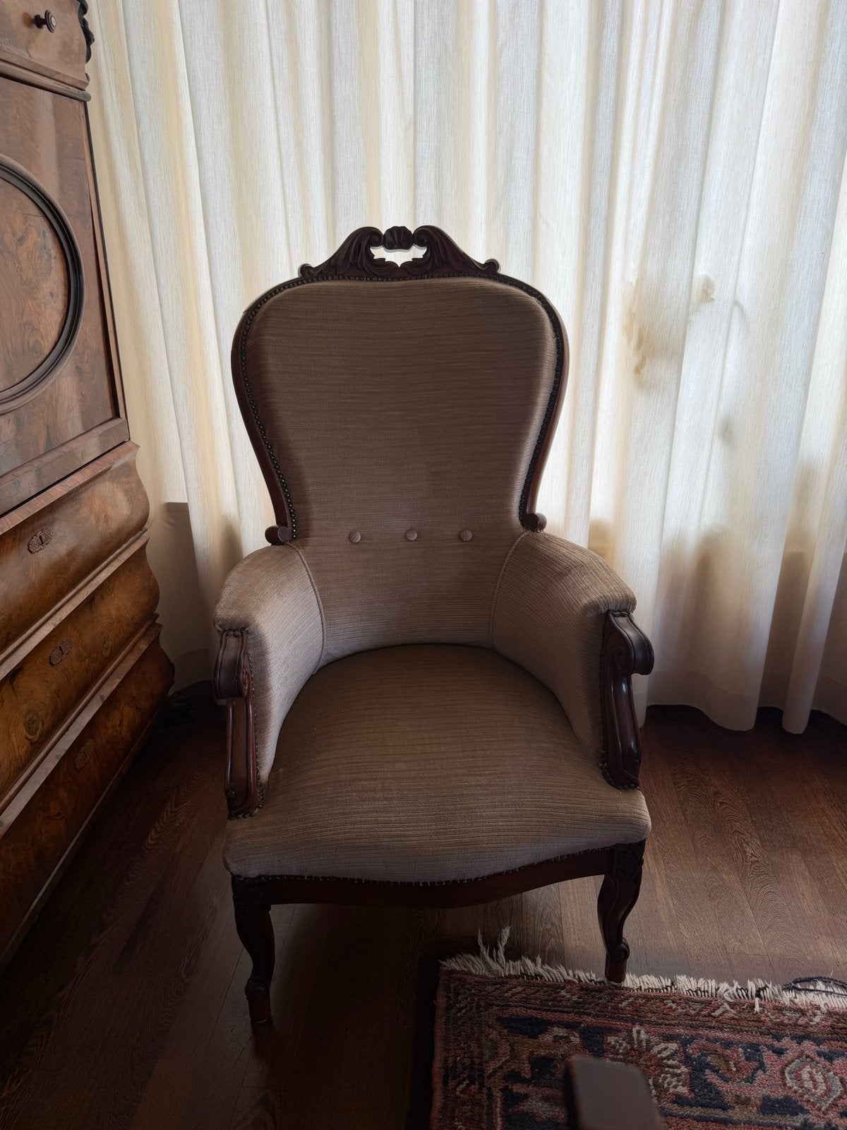 Crème fauteuil in goede staat, Huis en Inrichting, Ophalen, Gebruikt, 75 tot 100 cm, 50 tot 75 cm