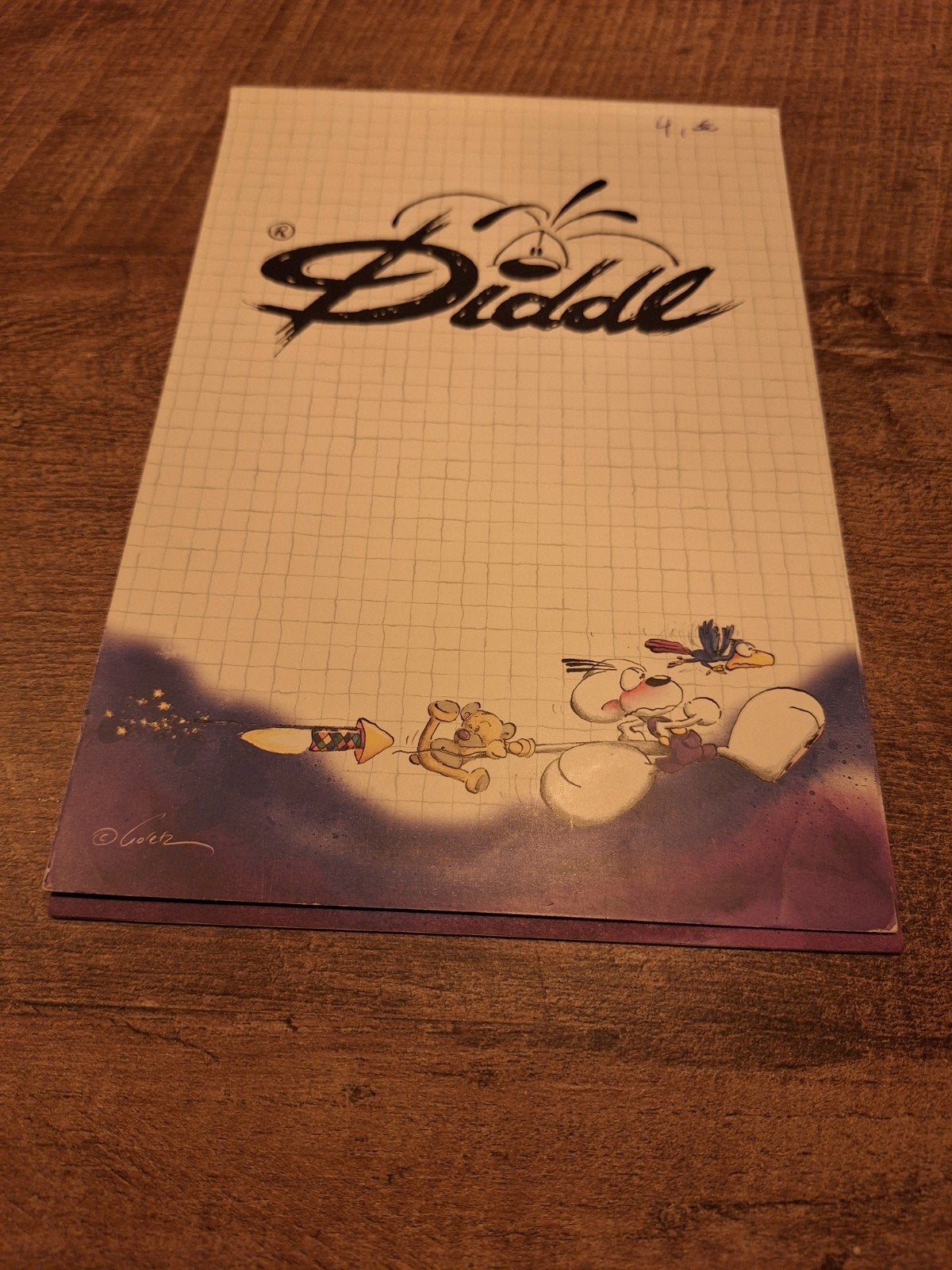 Diddl A5 blok nr 188 met 2 blaadjes, Verzamelen, Ophalen of Verzenden, Diddl, Gebruikt, Papier, Kaart of Schrift