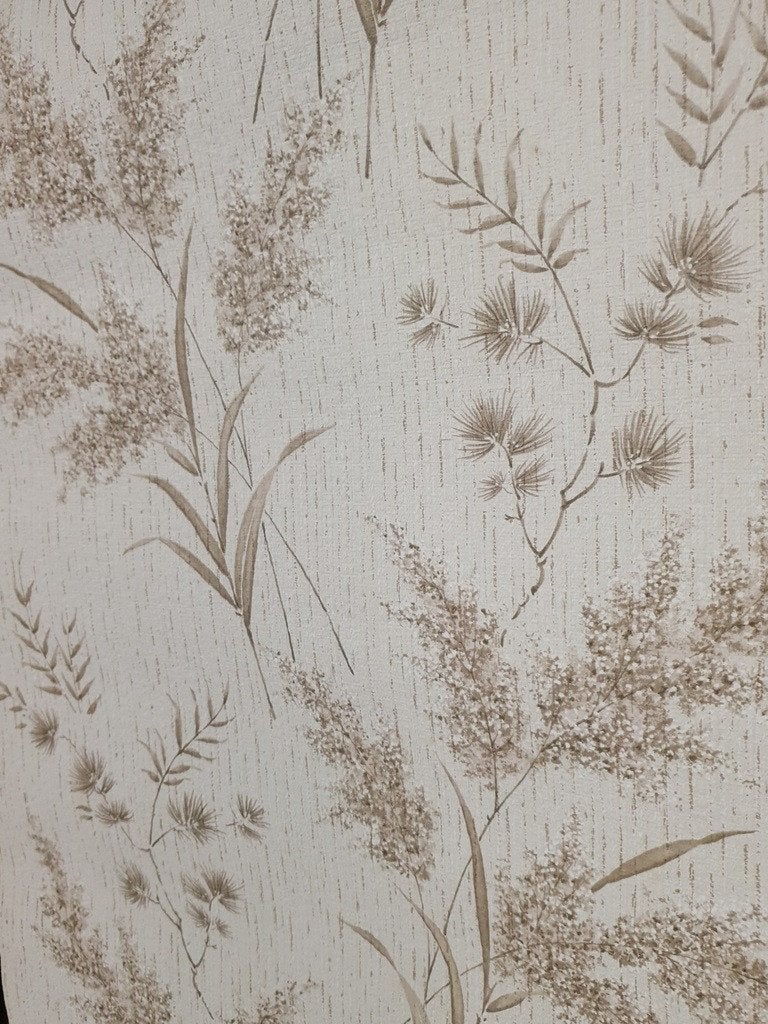 10369 Vintage jutelook varen behang rustig dessin warm swiet, Ophalen of Verzenden, Beige