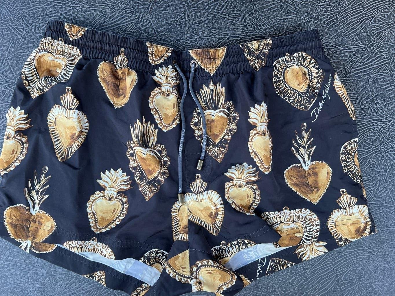Dolce & Gabbana Zwemshort met Barokprint - Maat M, Ophalen of Verzenden, Maat 48/50 (M), Zwart, Zwemshort