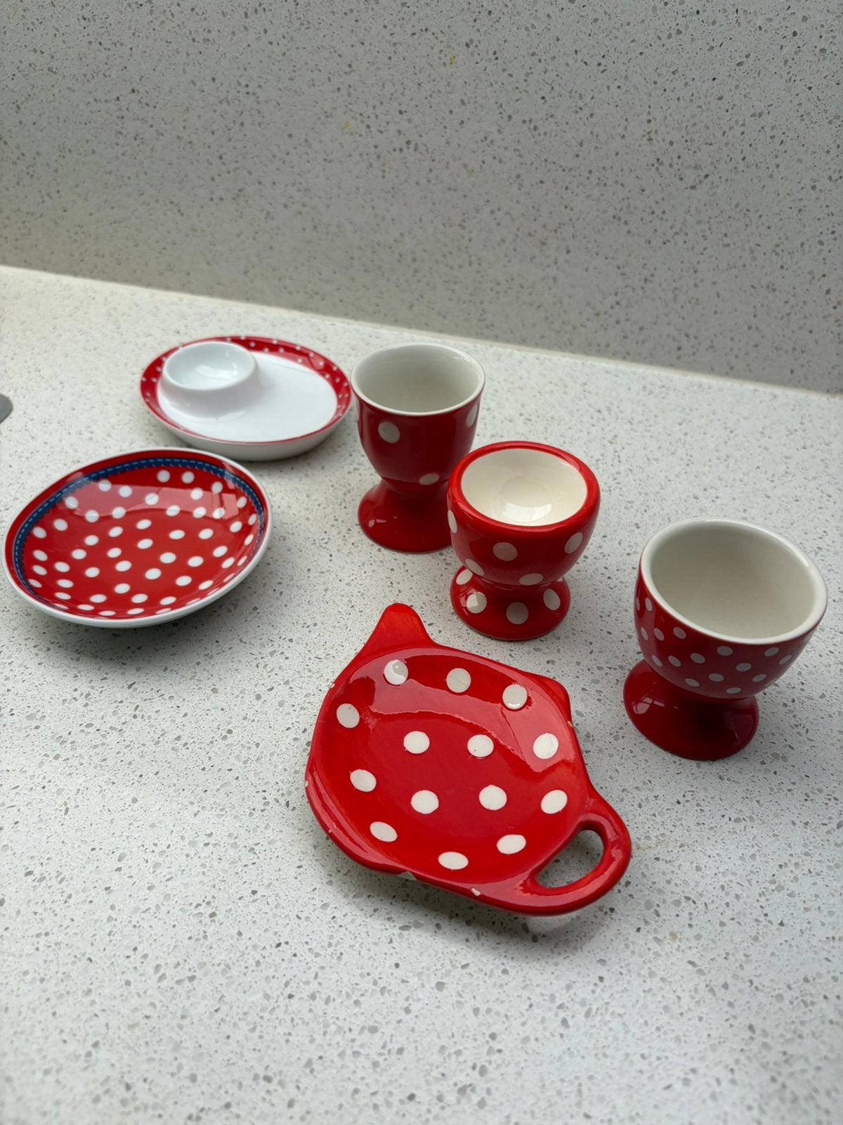 Diverse serviesstukken polkadot, Ophalen of Verzenden, Zo goed als nieuw, Overige stijlen
